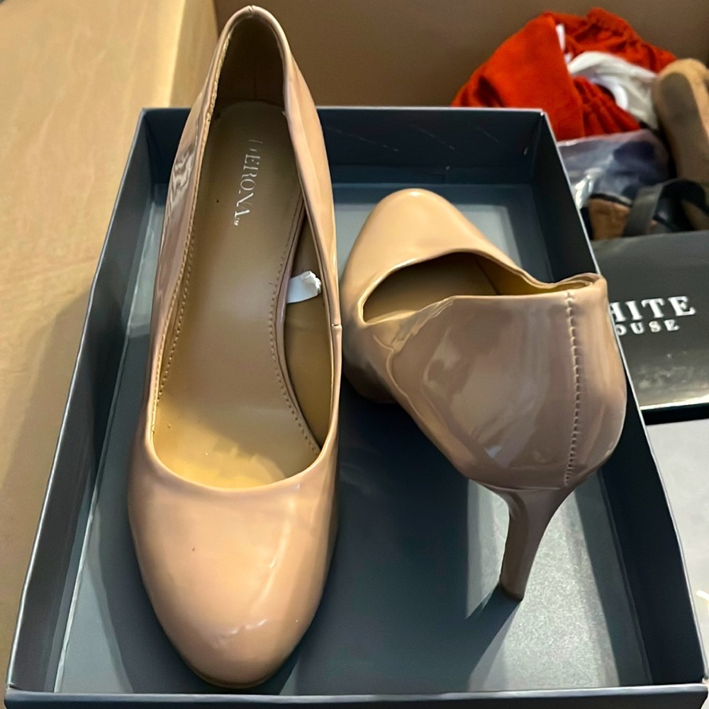 Merona nude heels - worn, has some scuff marks